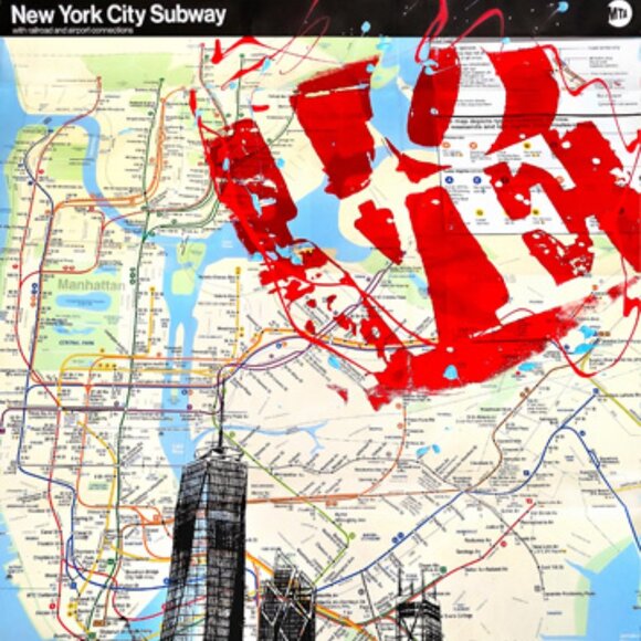 Rare New York Love NYC Subway Map Art Metal Sign 8ร12" Limited Edition - Picture 3 of 5